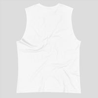 Back view of a plain white muscle tank top.