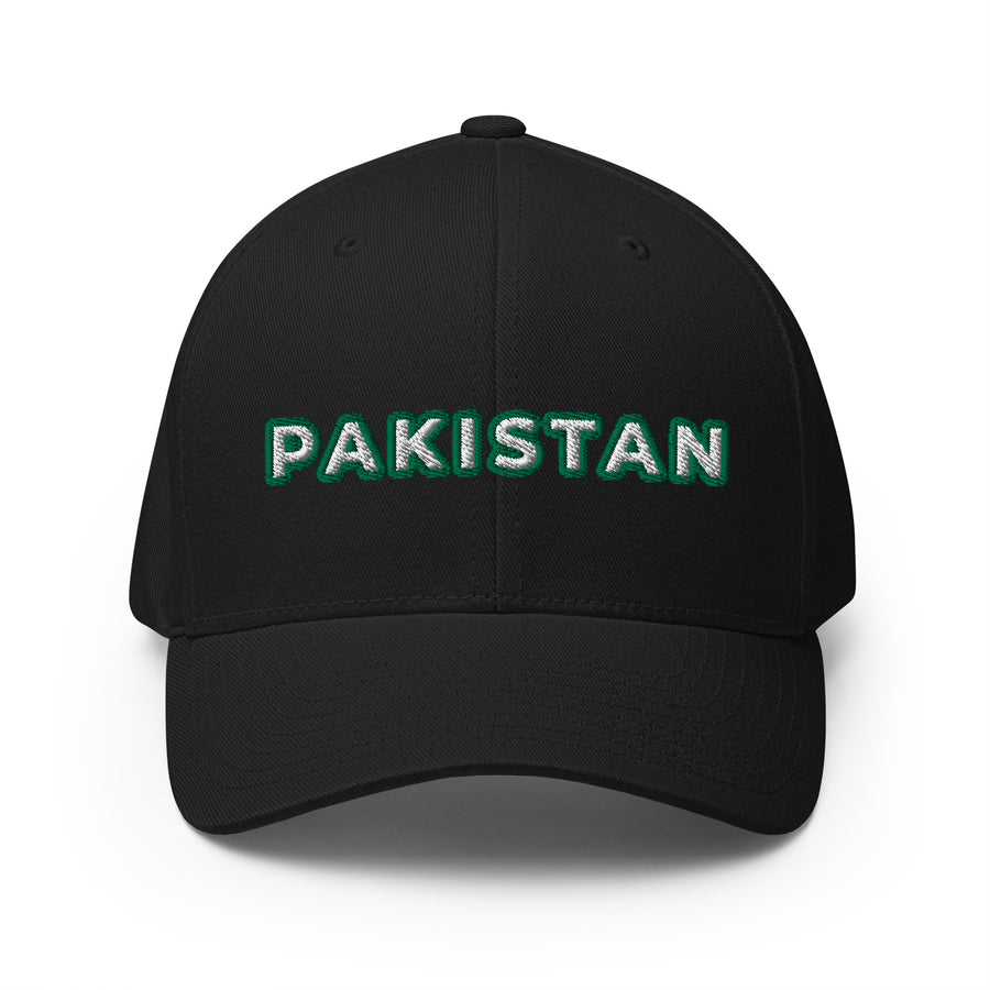 front view of Pakistan Cricket Cap with white lettering and green outline 