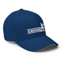 Right side view of a royal blue FlexFit™ cricket cap, displaying clean lines and smooth finish.