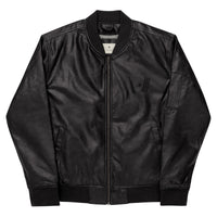 Bat Ball Wicket Vegan Leather Bomber Jacket