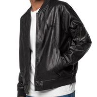 Bat Ball Wicket Vegan Leather Bomber Jacket