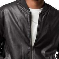 Bat Ball Wicket Vegan Leather Bomber Jacket