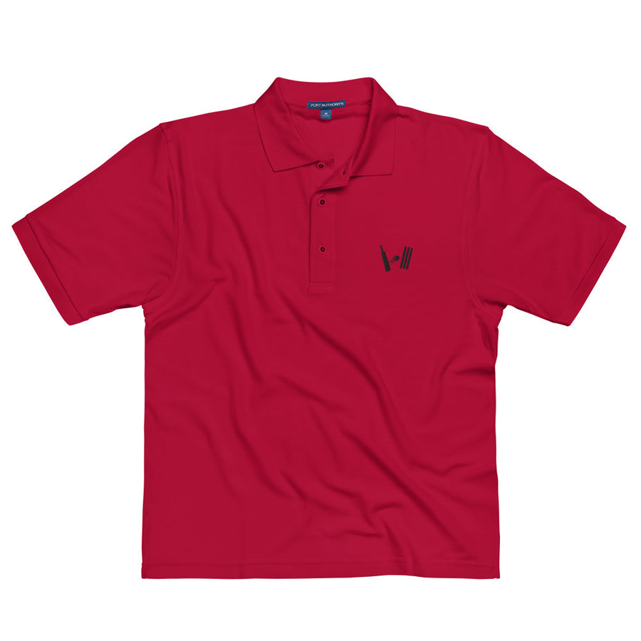 Rich red polo shirt with the Bat Ball Wicket logo neatly embroidered on the left side, perfect for making a stylish statement on the cricket field.