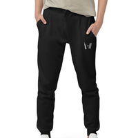 Tapered Fleece Sweatpants with Embroidered Bat Ball Wicket Logo