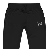 Tapered Fleece Sweatpants with Embroidered Bat Ball Wicket Logo