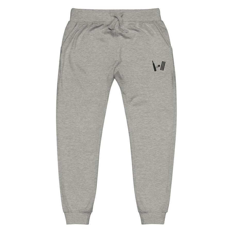 Tapered Fleece Sweatpants with Embroidered Bat Ball Wicket Logo