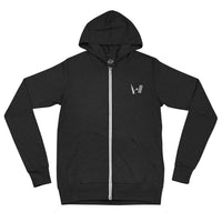 Unisex lightweight zip-up hoodie with a small white logo of a cricket bat, ball, and wicket on the left chest area.