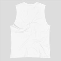 Back view of a plain white muscle tank top.