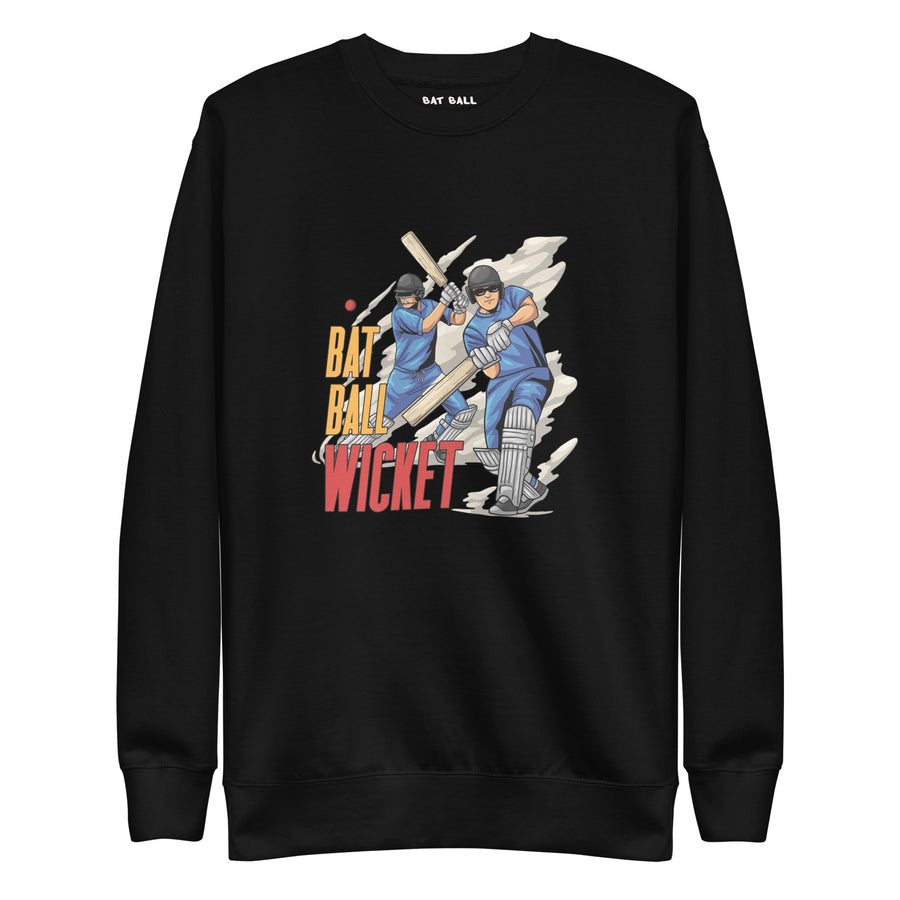 Cricket Sweatshirt: The Bat Ball Wicket Edition