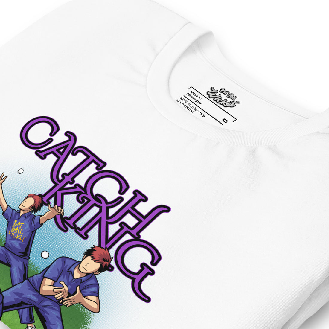 Catch King Pro Cricket Tee - Athletic Field Action Edition